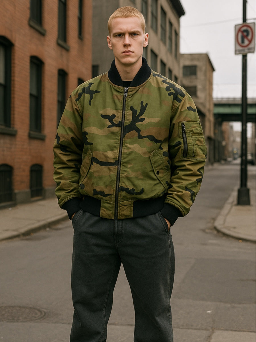 Giubbotto bomber mimetico camouflage uomo