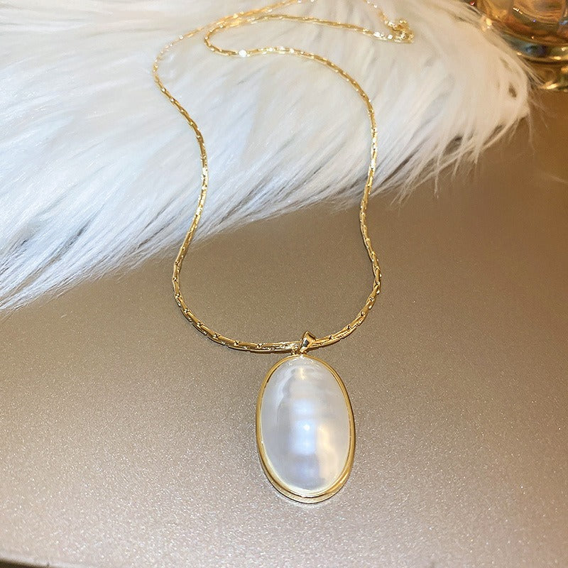 set Collana orecchini ovale perla donna