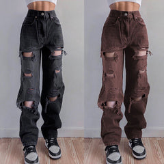 Women's pants with tears