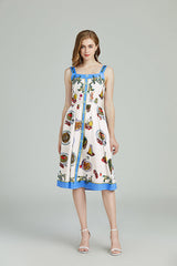 Women's Summer Printed Sleeveless A Line Knee Dress â€?Stylish and Vibrant Fashion for Warm Weather