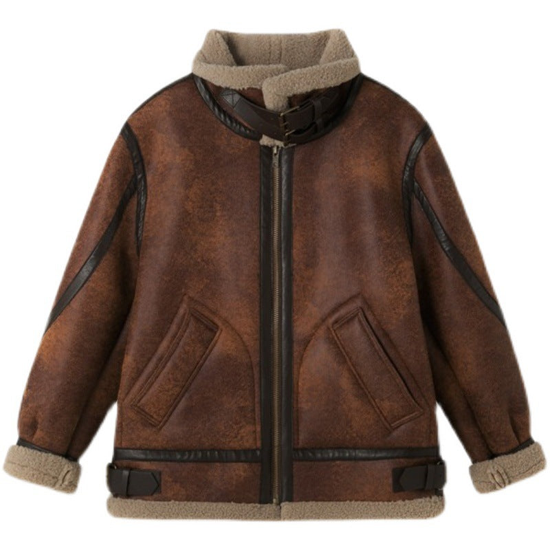 Motorcycle Leather Jacket Women's ecological sheepskin