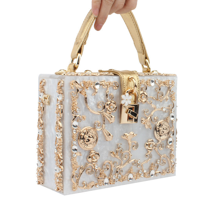 Studded Square Clutch Bag