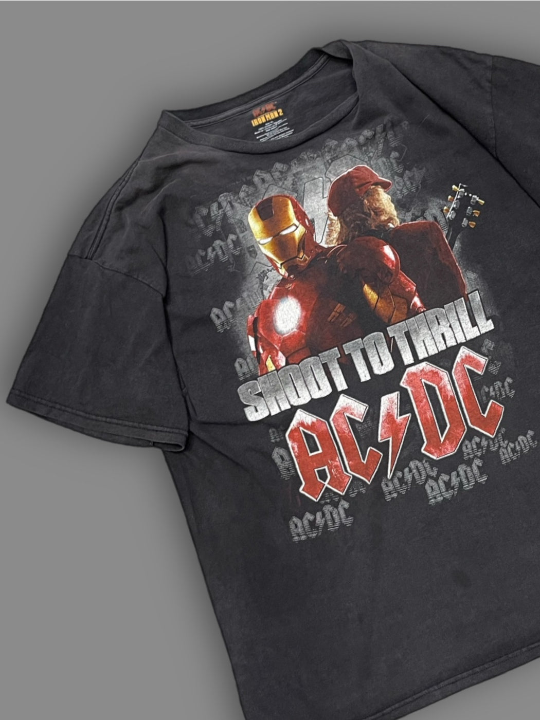 T shirt Vintage Iron Man ACDC tg XL