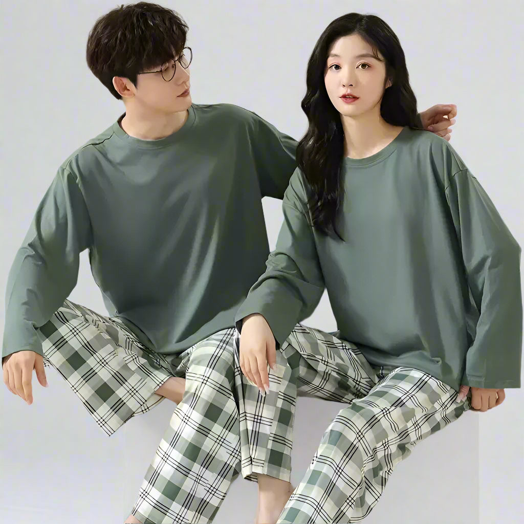Gulleiâ„?Matching His and Hers Sleepwear PJs Set 100% Cotton