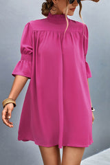 Women's Solid Color Fashion Loose Casual Mini Dress