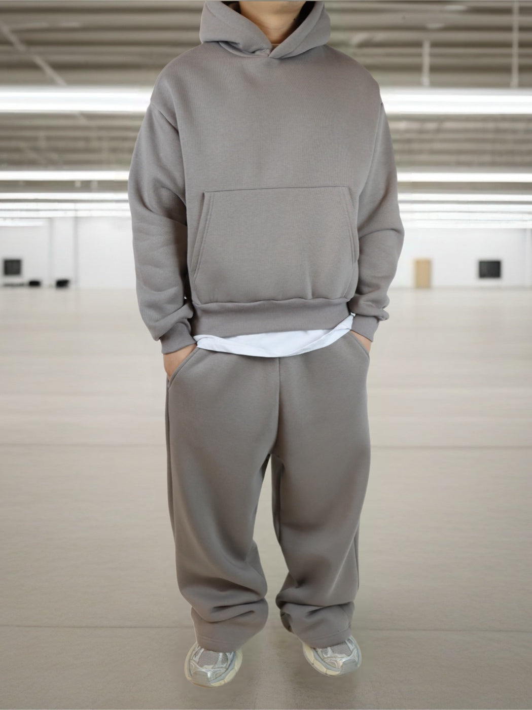 Completo tuta hoodie fondo largo uomo ferro