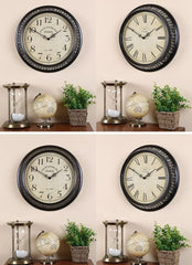 Vintage Silent Wall Clock â€?15" Roman/Arabic (Non-Ticking)