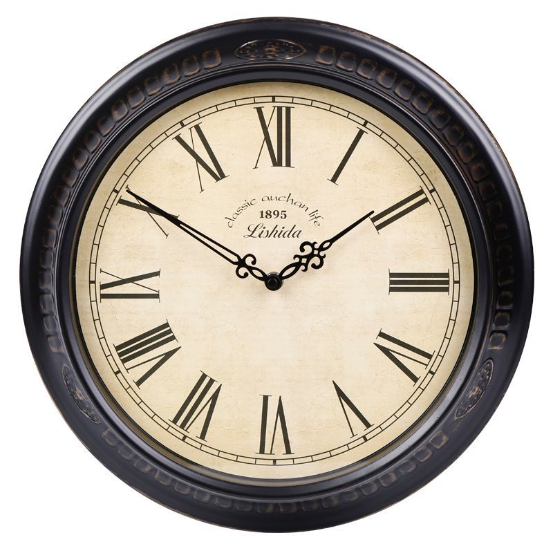 Vintage Silent Wall Clock â€?15" Roman/Arabic (Non-Ticking)