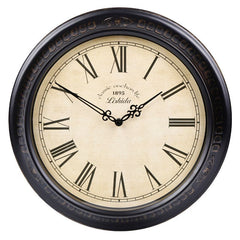 Vintage Silent Wall Clock â€?15" Roman/Arabic (Non-Ticking)