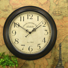 Vintage Silent Wall Clock â€?12" Roman/Arabic (Non-Ticking)