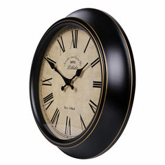 Vintage Silent Wall Clock â€?12" Roman/Arabic (Non-Ticking)