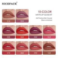 Niceface New Quality Lip Glaze Velvet Matte Lip Glaze Set Matte