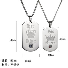 His Hers King Queen Crown Couples Promise Jewelry Set
