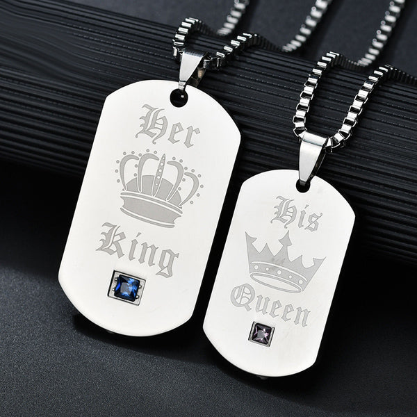 His Hers King Queen Crown Couples Promise Jewelry Set