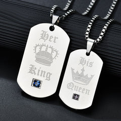 His Hers King Queen Crown Couples Promise Jewelry Set