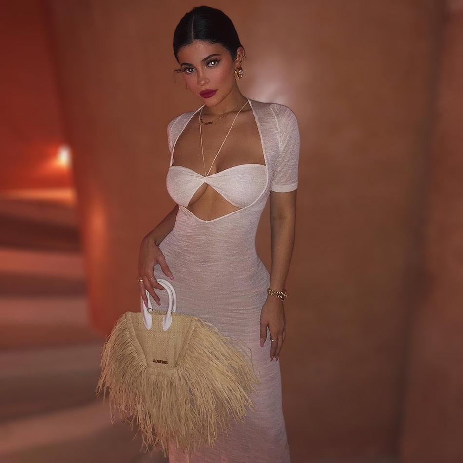Perspective Sexy Lace Halter Wrap Dress