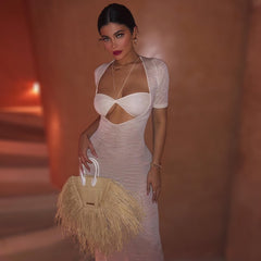 Perspective Sexy Lace Halter Wrap Dress