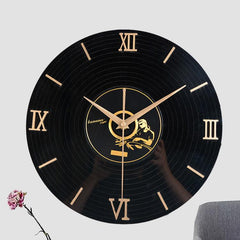 Roman Numeral Music-Note Silent Wall Clock â€?12" Acrylic