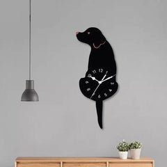Hanging Dog Tail Silent Pendulum Wall Clock â€?Playful Canine Design