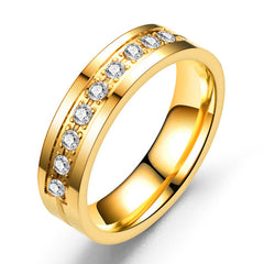 Gold Plated Anti-allergic Couples Promise Rings Set