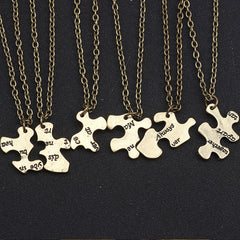 6 Piece Jigsaw Puzzle Friendship Necklaces Set