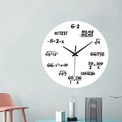 Mathematics Themed Silent Wall Clock â€?Stylish & Intellectual Design