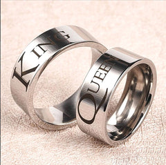 King Queen Couple Rings Set Gift for Two