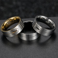 Engraved Spider Wedding Ring for Guys
