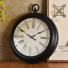 Art Deco Roman Silent Wall Clock â€?17" (Non-Ticking)
