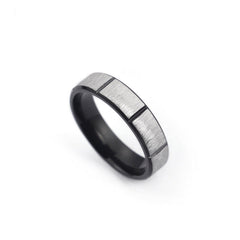 Modern Grooved Stainless Steel Ring for Men (6mm)