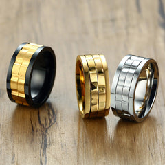 Personalized Fidget Spin Ring for Him 9mm