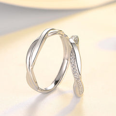 Custom Matching Love Knot Rings Set for Couples
