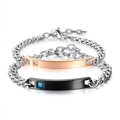 Personalized His & Hers Bracelets - Engraved Couple Jewelry