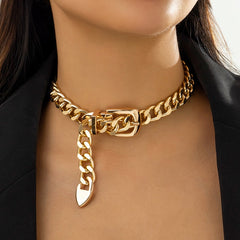 Heavy Metal Belt Choker Necklace for Women