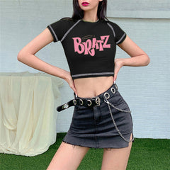 Female Y2k Vintage T-Shirt Street Goth Haraj T-Shirt