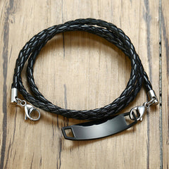 Personalized Braided Wrap Promise Bracelet Stainless Steel