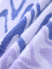 Violet Wavy Print One Shoulder Open Back Midi Dress