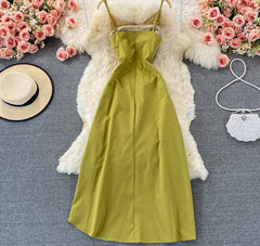 French Retro Mesh Patchwork  Dress