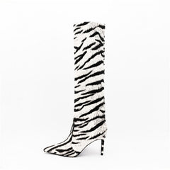 Tiger Print Boots 9cm High Heels