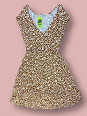 Vintage low-cut flower dress size M