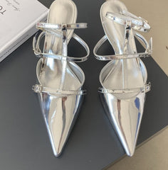 Sandalo punta metallic donna
