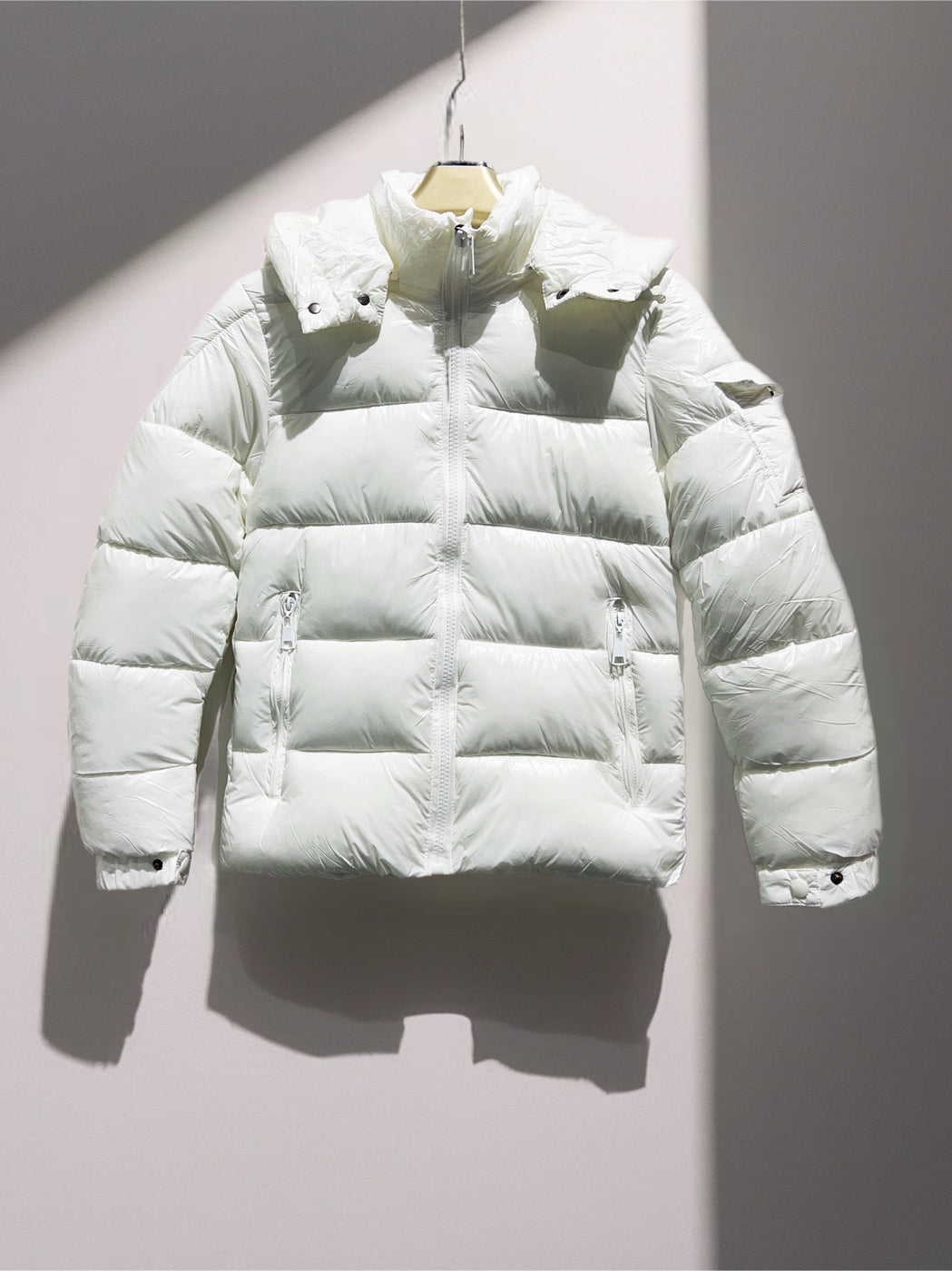 Piumino puffer lucido drip ragazzo bianco