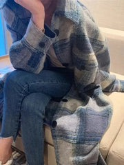 Camicione loose lungo plaid oversized