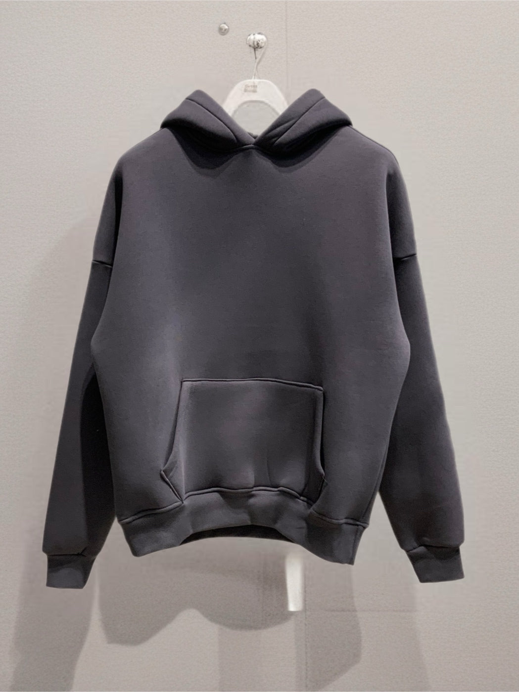 Felpa hoodie basic uomo piombo