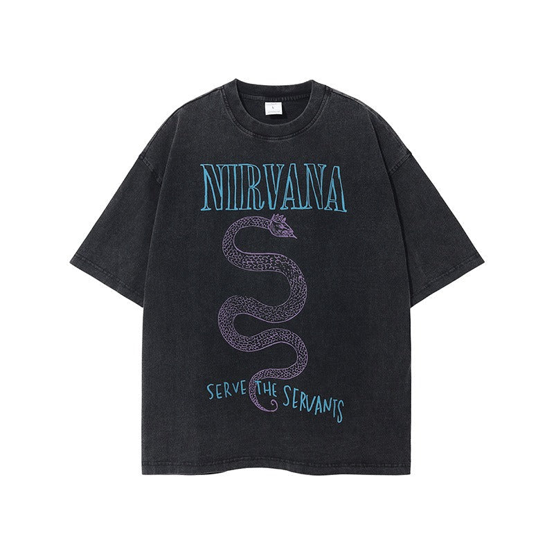 Oversized vintage print nirvana sweater