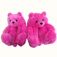 Teddy Bear Slippers Floor Home Plush Thick Cotton Warm Shoes