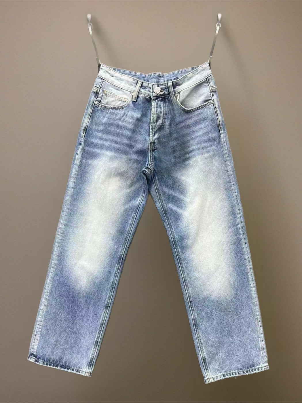 Jeans baggy denim chiaro uomo