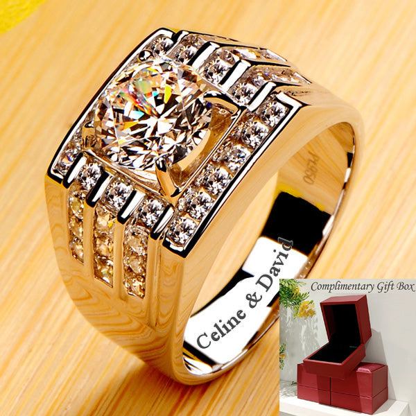 Custom 2 Carats Lab Grown Diamond Mens Ring