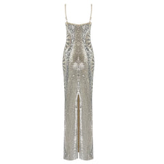 Slip Dress with Silver Sequins, Ruffles
