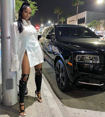 Women's shirt slit dress